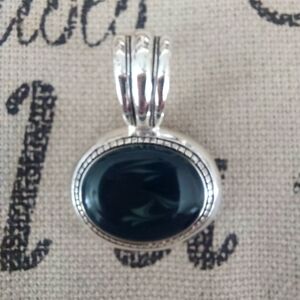 NAVAJO INSPIRED PENDANT - Silver and Black Pendant - Versatile